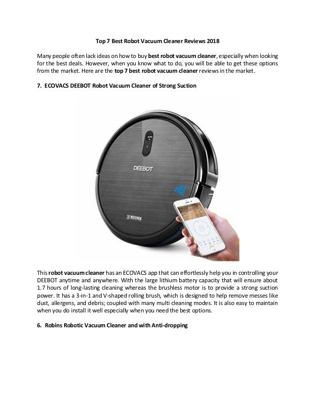 best vacuum cleaner robot 2018
