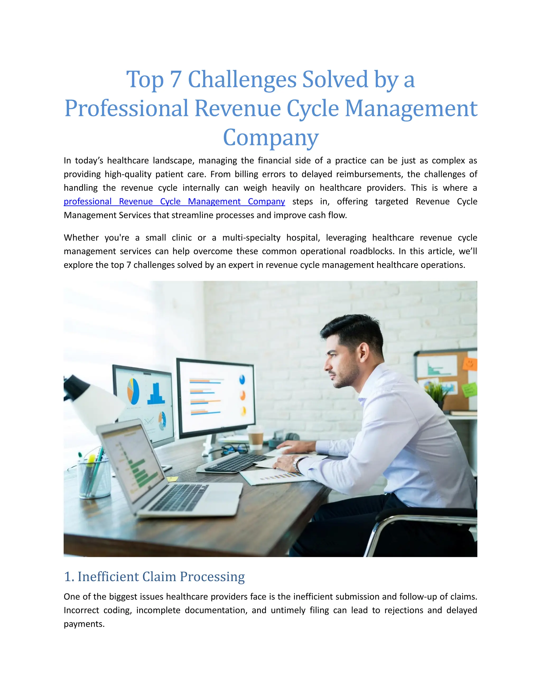 Top 7 Challenges Solved by a Professional Revenue Cycle Management ...