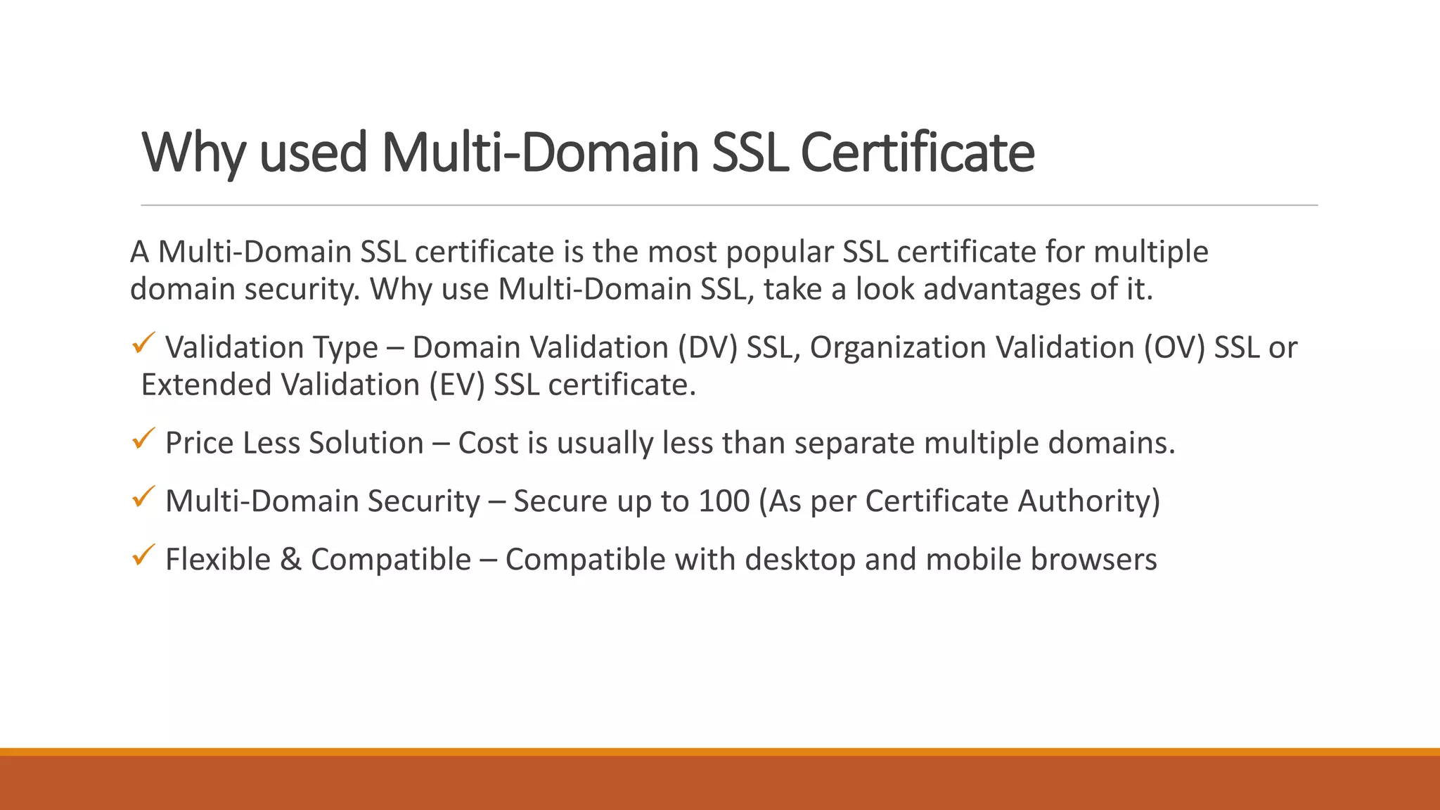 Top 7 Cheap Multi Domain SSL Certificate Providers PPTX