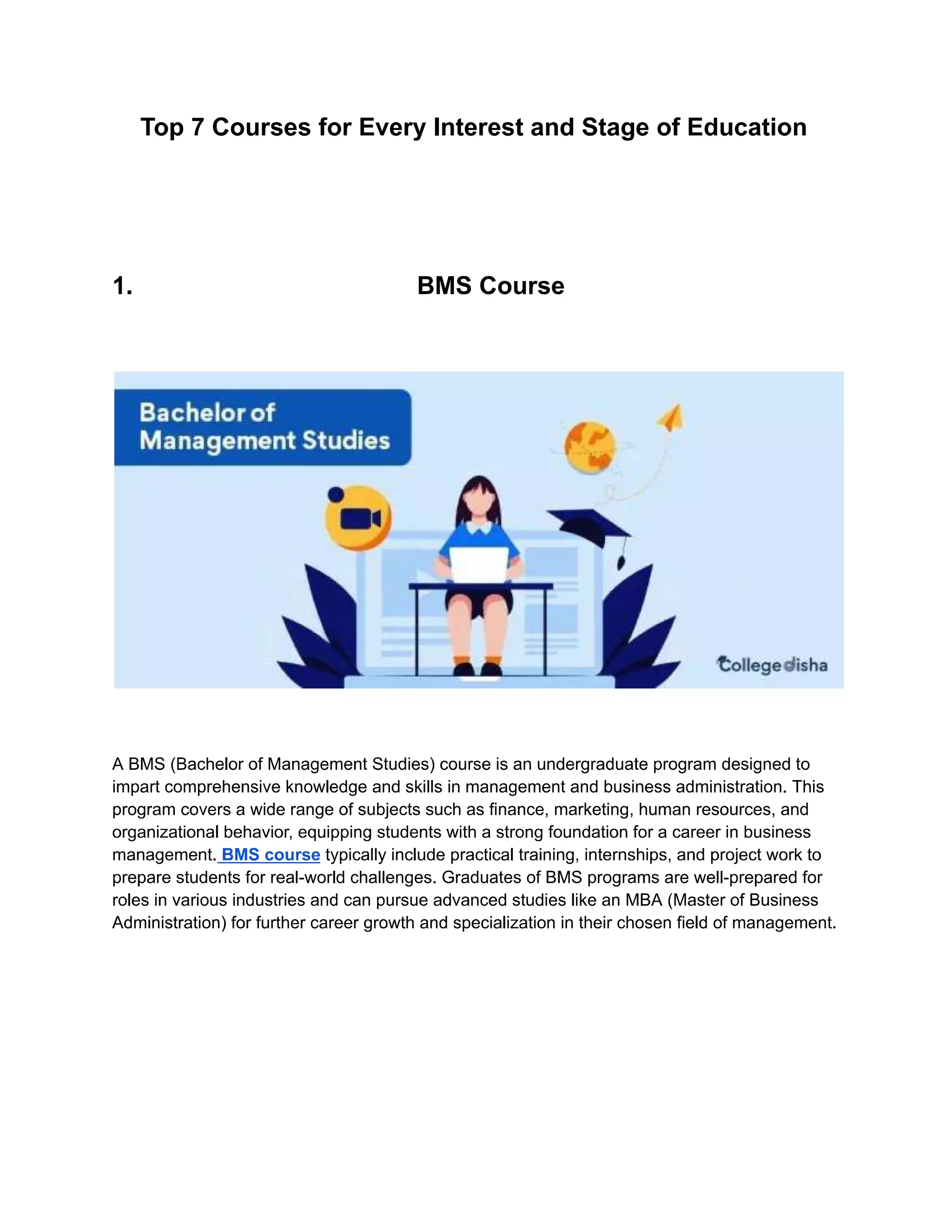 Top 7 Courses for Every Interest and Stage of Education | PDF | Free ...