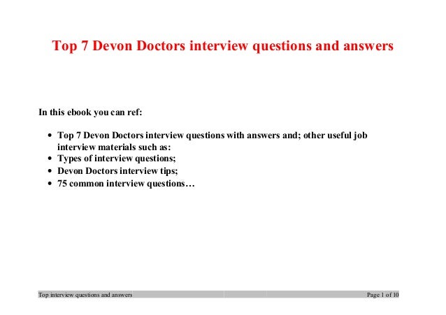 questions to ask a doctor in an interview
