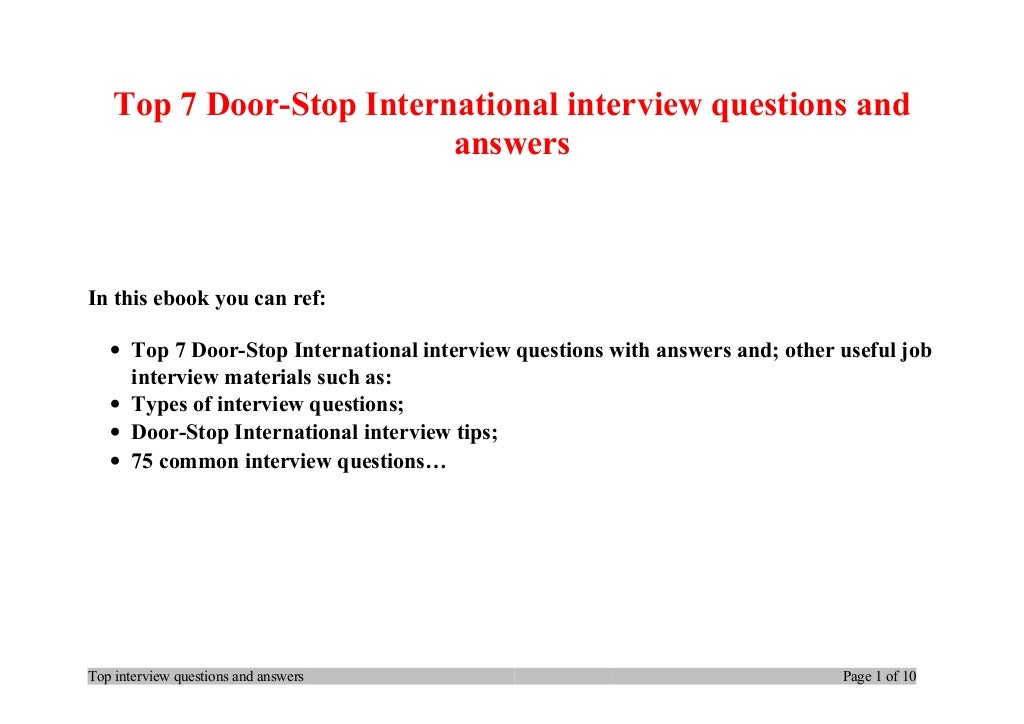 Top 7 door stop international interview questions and answers