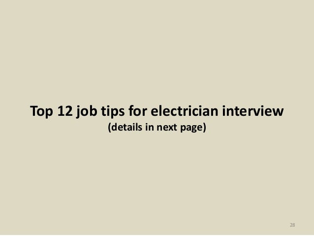 electrician interview questions