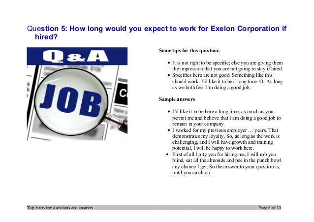 Exelon interview questions