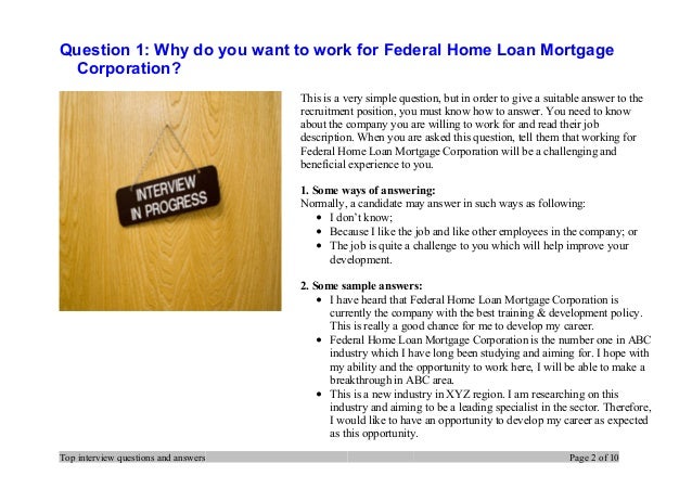 home loan interview questions