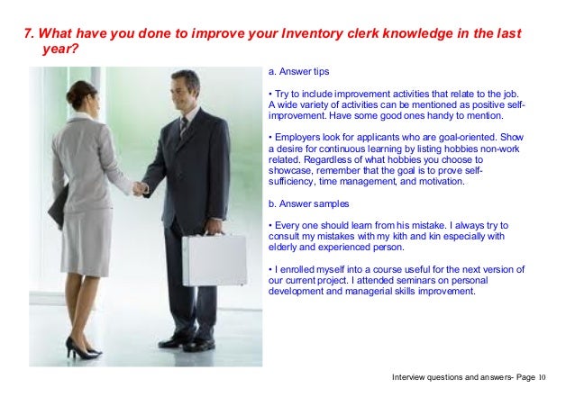 Top 7 inventory clerk interview questions answers