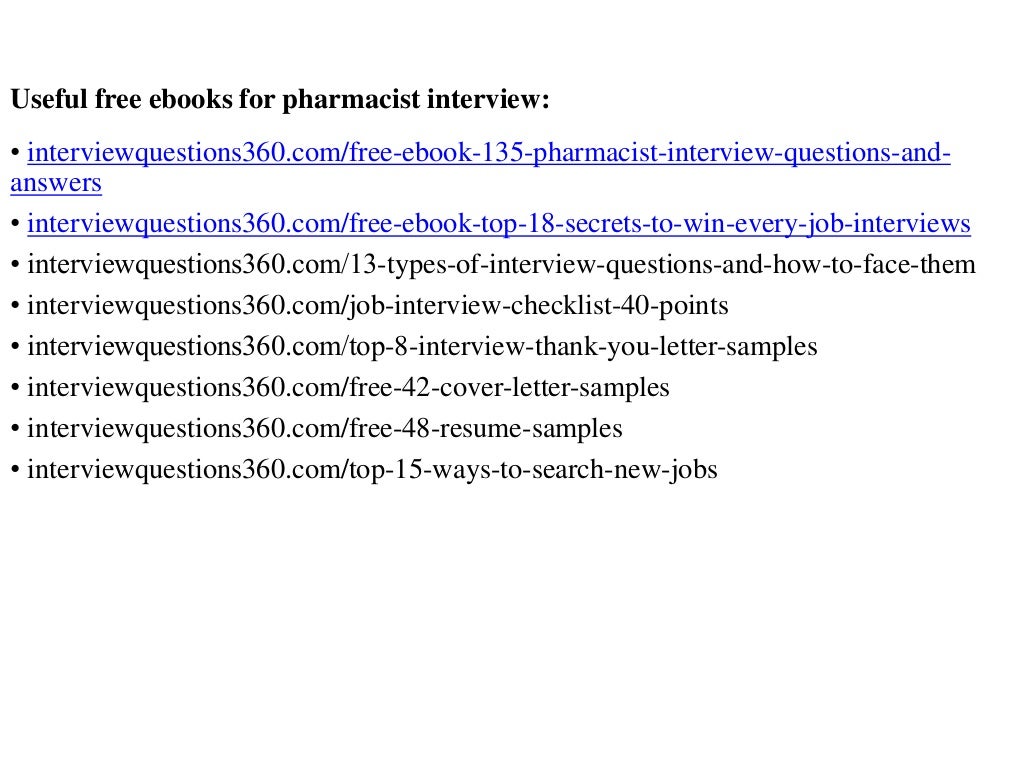 Top 15 pharmacist interview questions and answers pdf