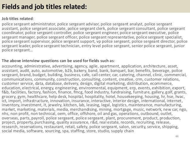 police sergeant resume