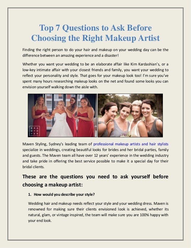 Top 7 Questions To Ask Before Choosing The Right Makeup Artist