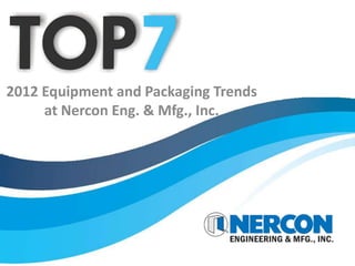 2012 Equipment and Packaging Trends
     at Nercon Eng. & Mfg., Inc.
 