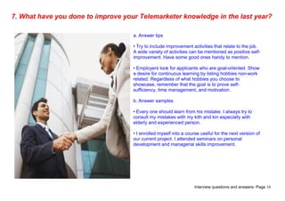 Top 7 telemarketer interview questions answers