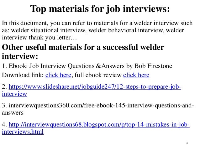 88 Welder Interview Questions And Answers