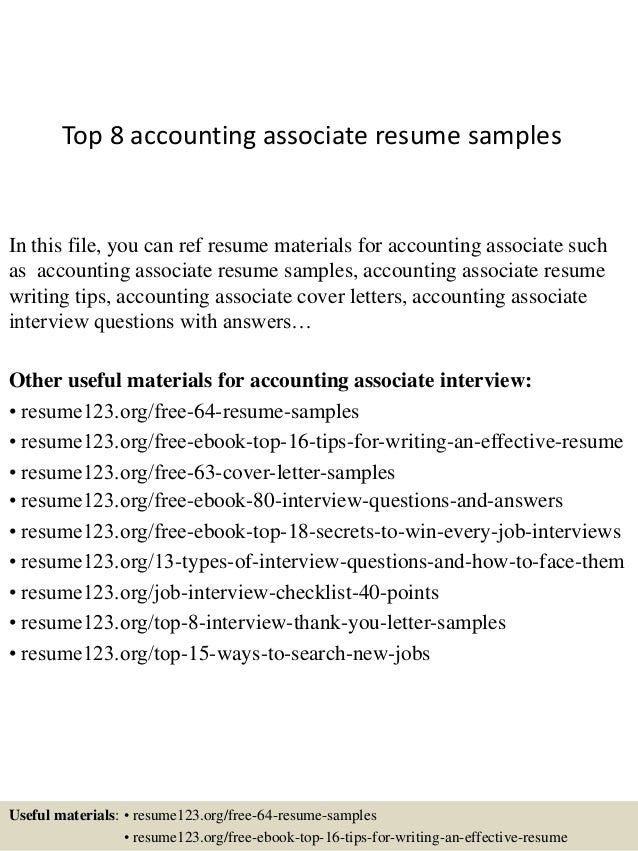 accounting associate resume
