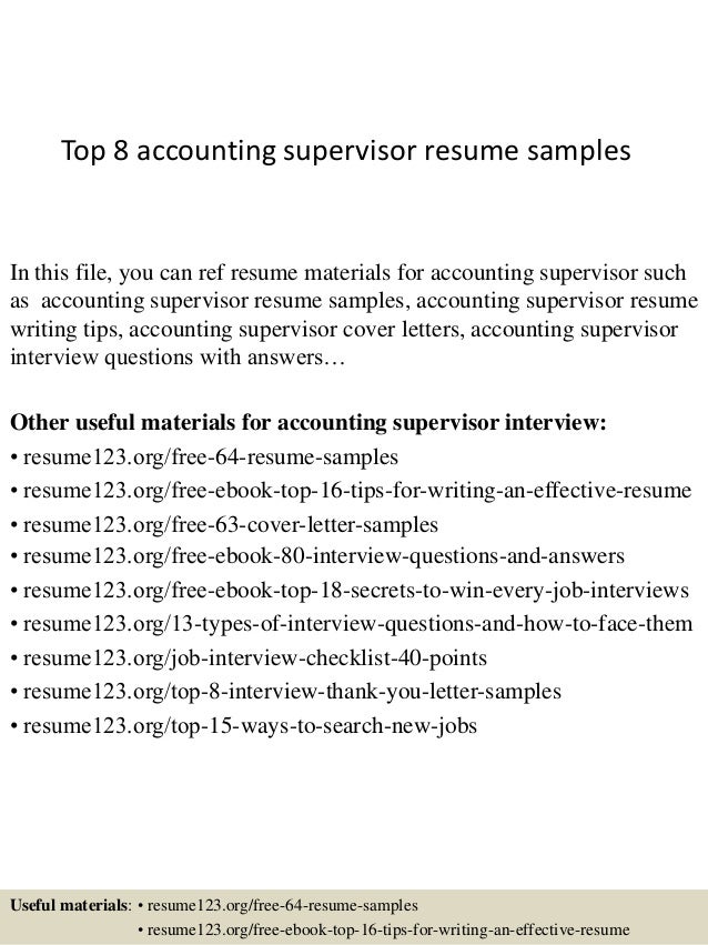top 8 accounting supervisor resume samples 1 638 jpg cb 1427856611 accounting supervisor resume