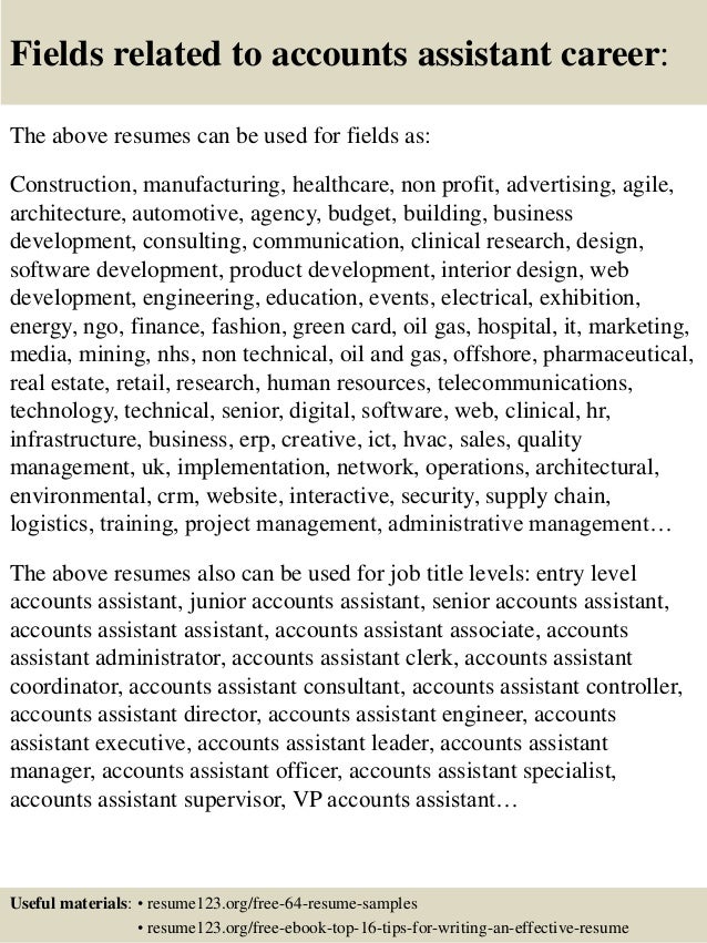 accounting assistant resumes