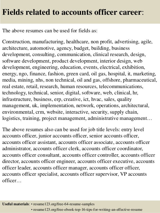 Top 8 accounts officer resume samples Top 8 accounts officer resume samples