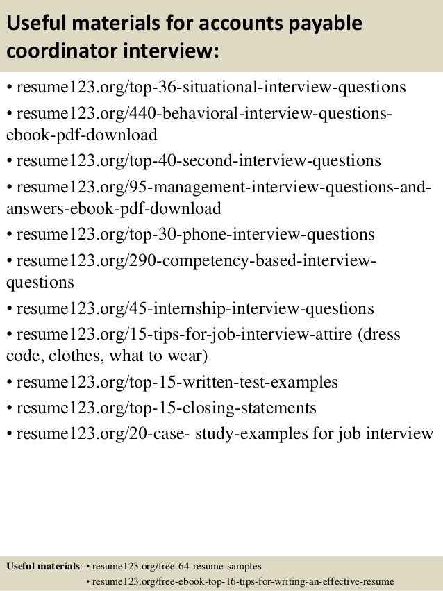 accounts payable coordinator resumes