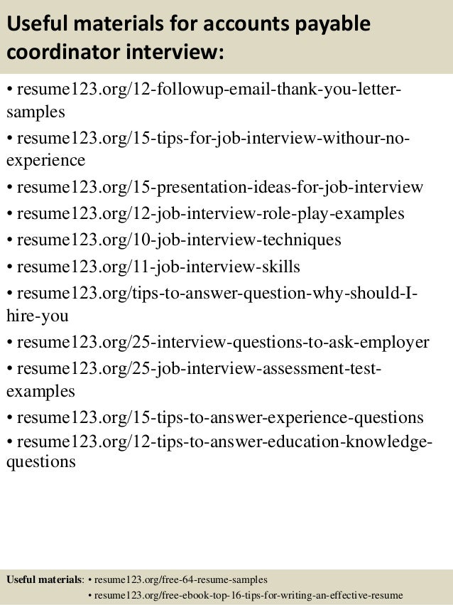 accounts payable coordinator resumes