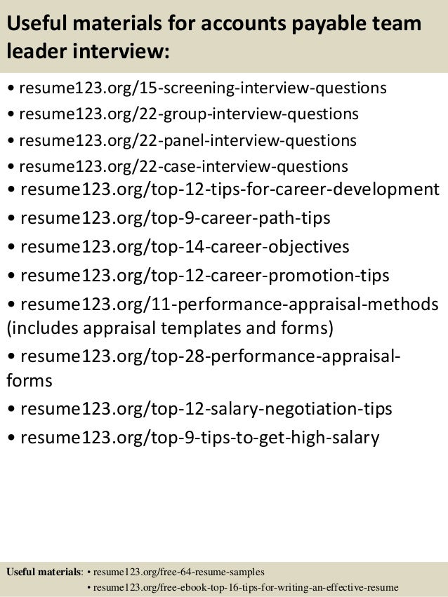 sample resume team leader