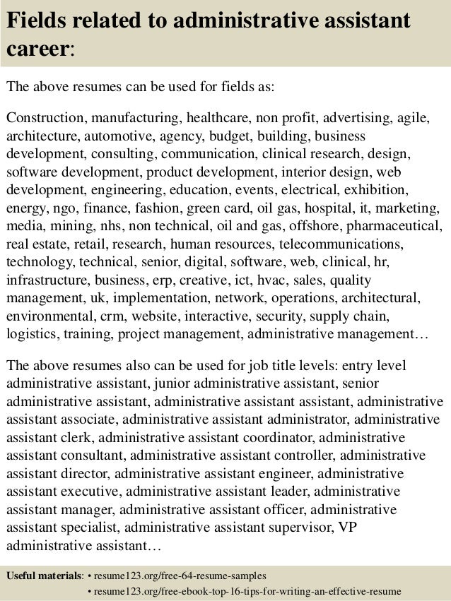 sr administrative assistant resumes