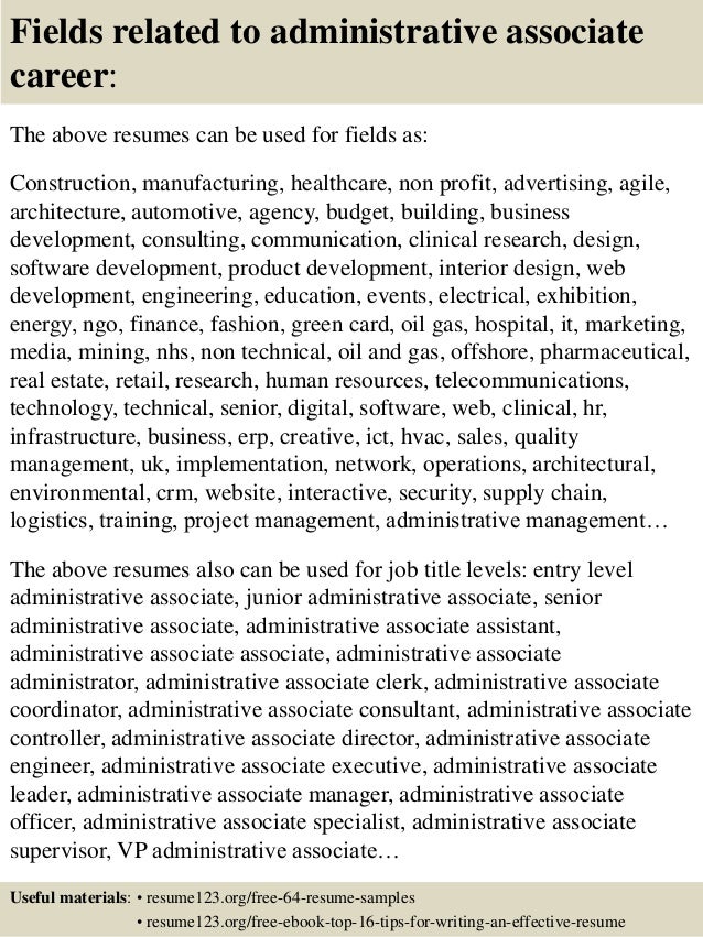 administrative associate resumes