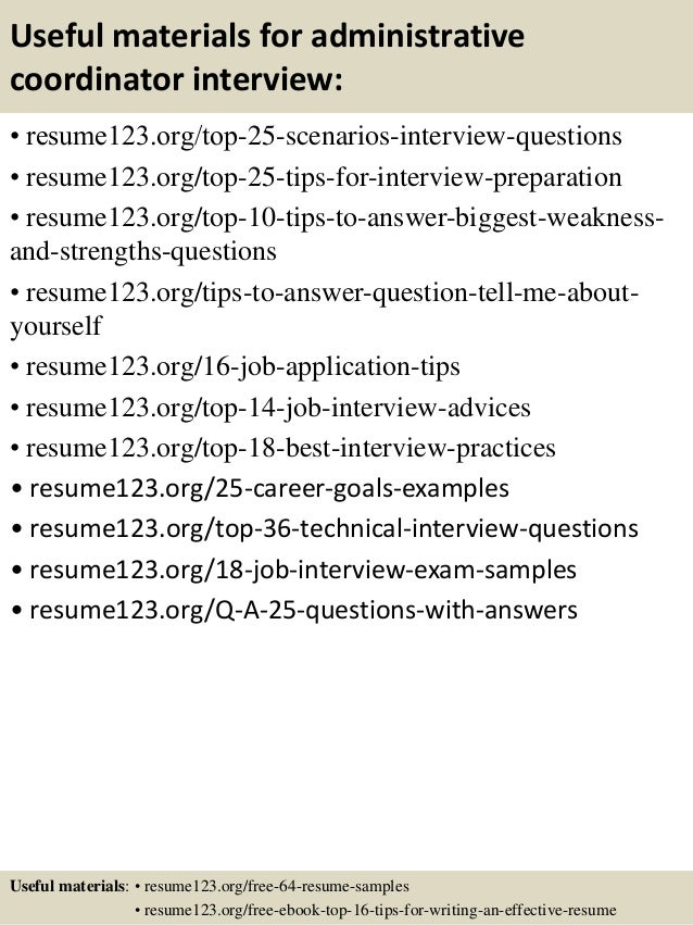administrative coordinator resumes