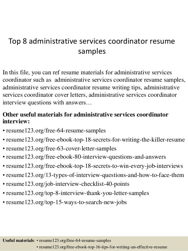 Top 40 Administrative Services Coordinator Resume Samples Interesting Administrative Coordinator Resume Top 40 Administrative Services Coordinator Resume Samples Interesting Administrative Coordinator Resume
