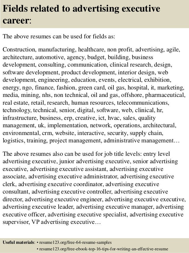 resume for advertising