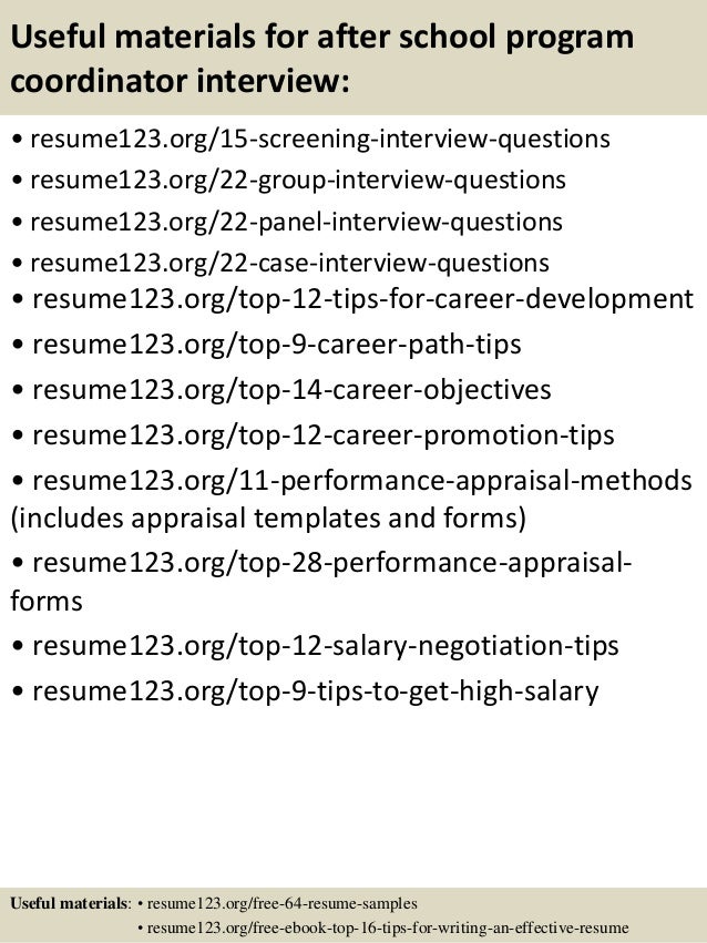 program coordinator resume