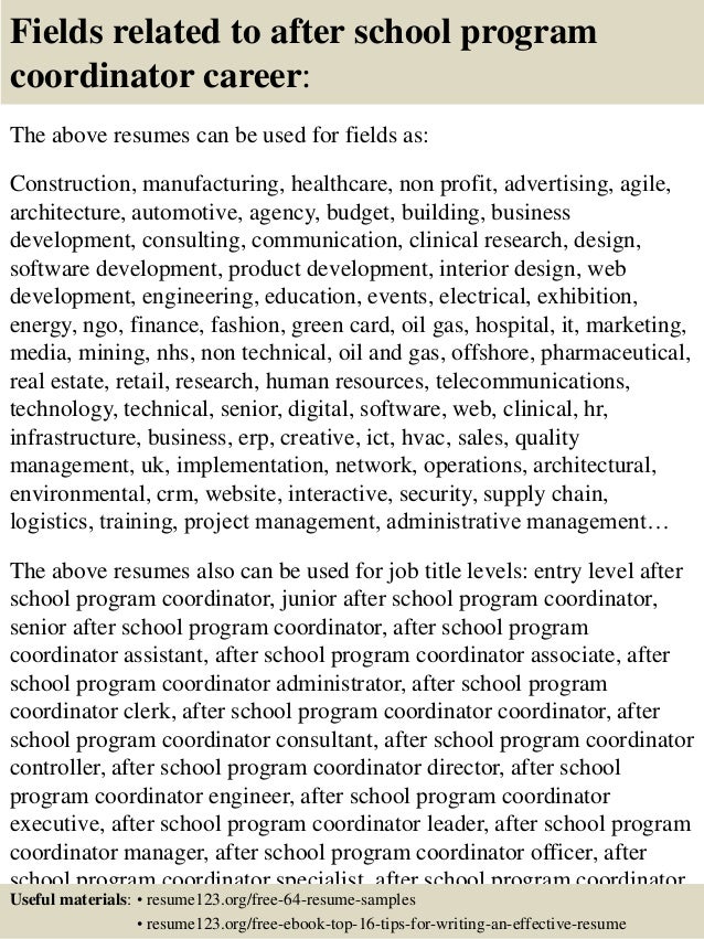 after school program resume