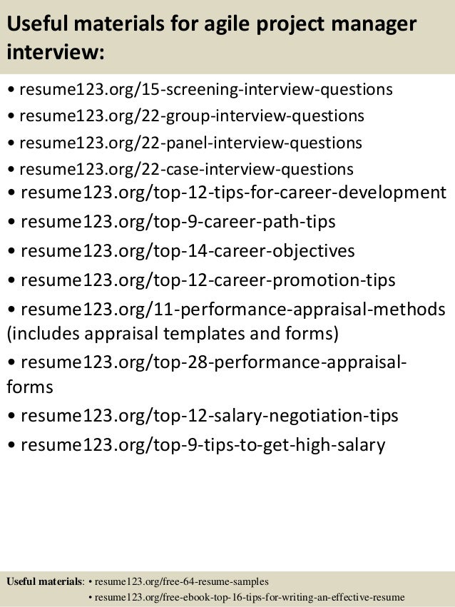 top 8 agile project manager resume samples