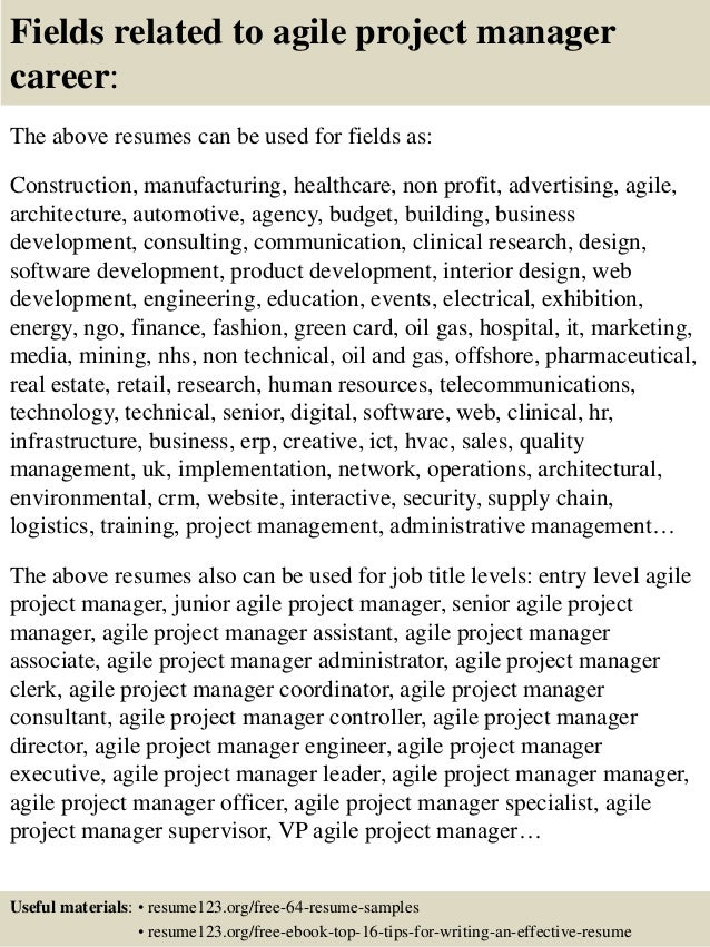 agile project manager resumes