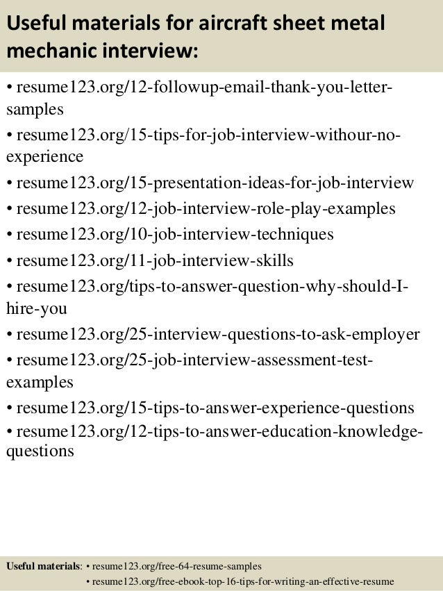 Sample sheet metal resume