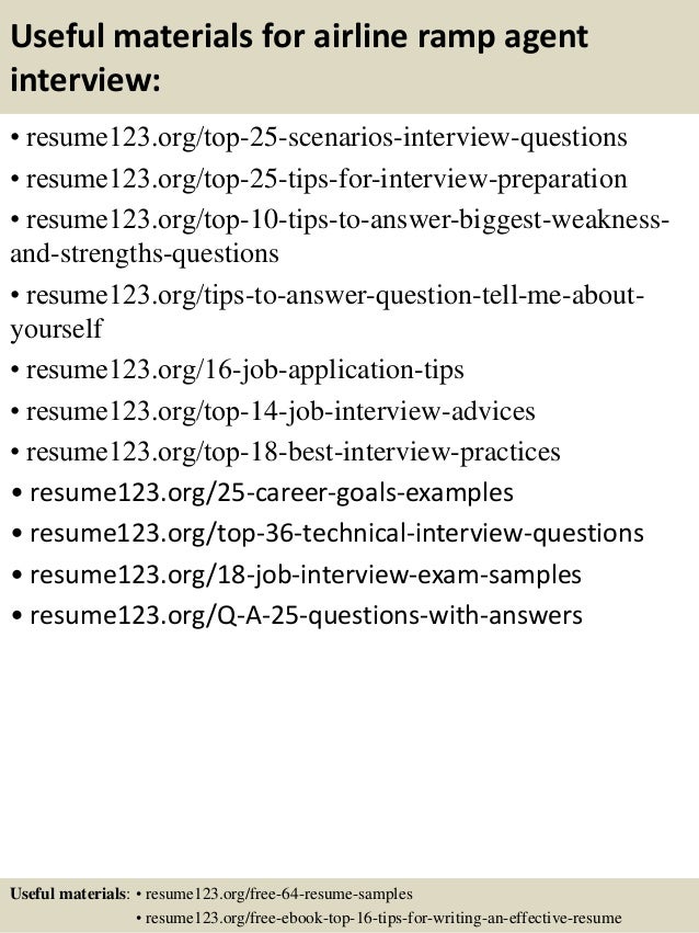sample ramp agent resume