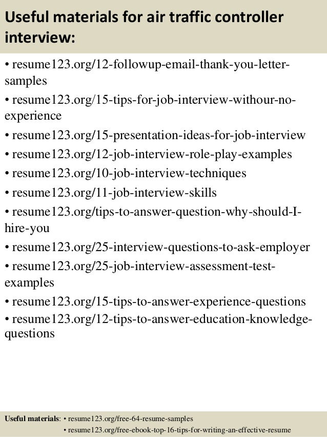 Air traffic controller sample resume