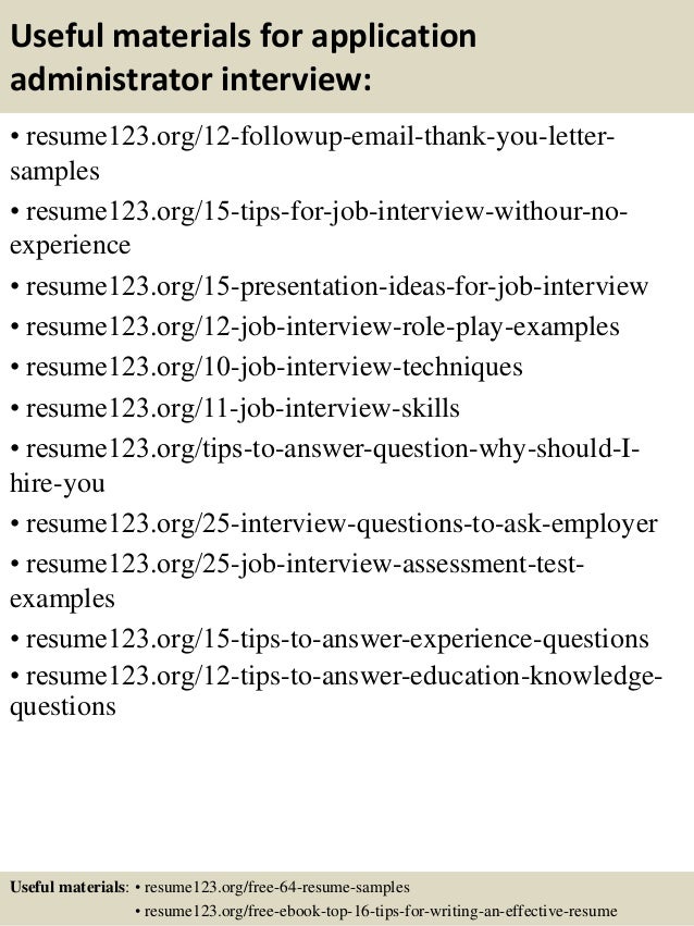 top 8 application administrator resume samples