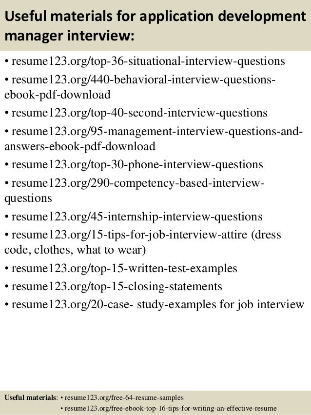 application manager resumes