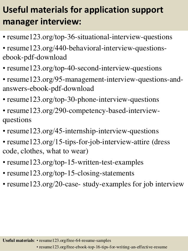 application support manager job description