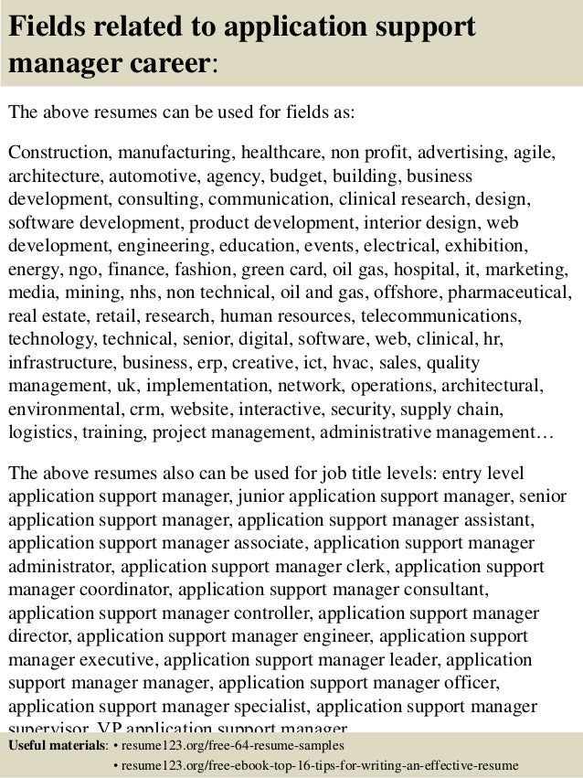 support manager resumes