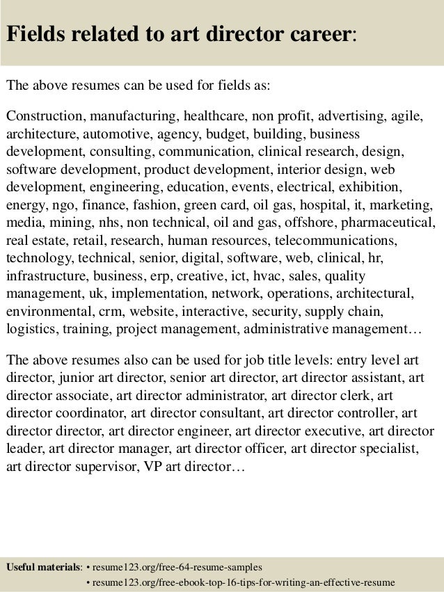 top 8 art director resume samples
