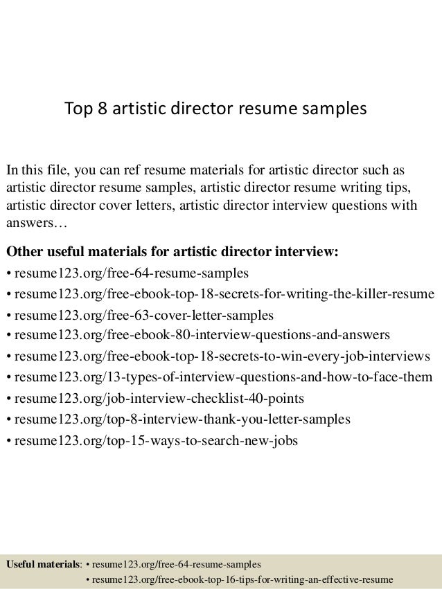 artistic director resumes