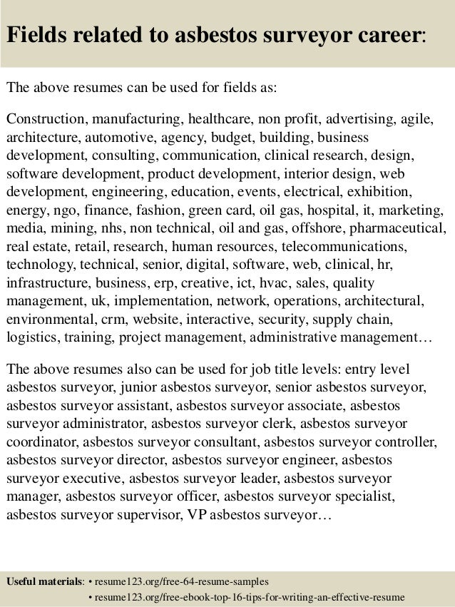 top 8 asbestos surveyor resume samples