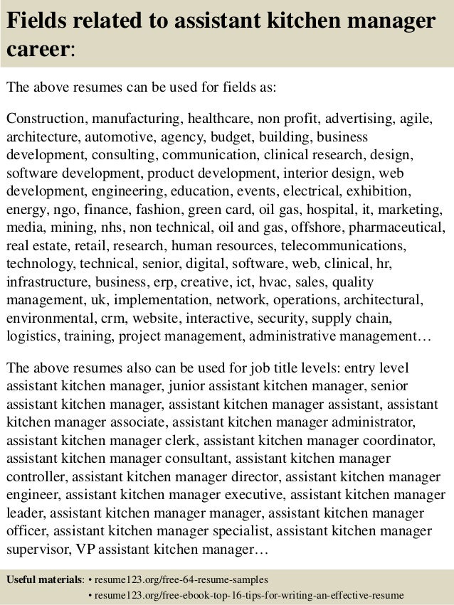 kitchen manager resumes