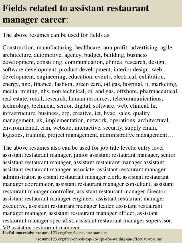 restaurant general manager resume example general manager restaurant resumes