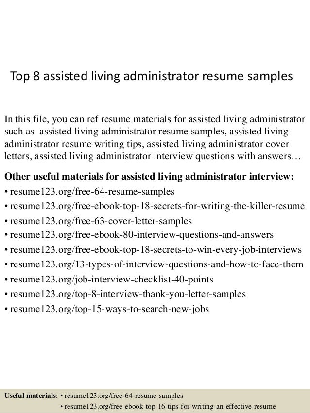 top 8 assisted living administrator resume samples assisted living manager cover letter
