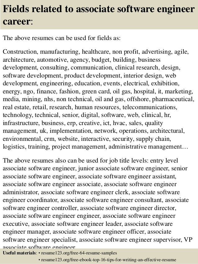 Top 8 Associate Software Engineer Resume Samples