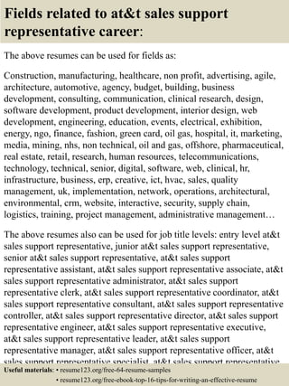 Top 8 at&t sales support representative resume samples | PPTX | Resume ...