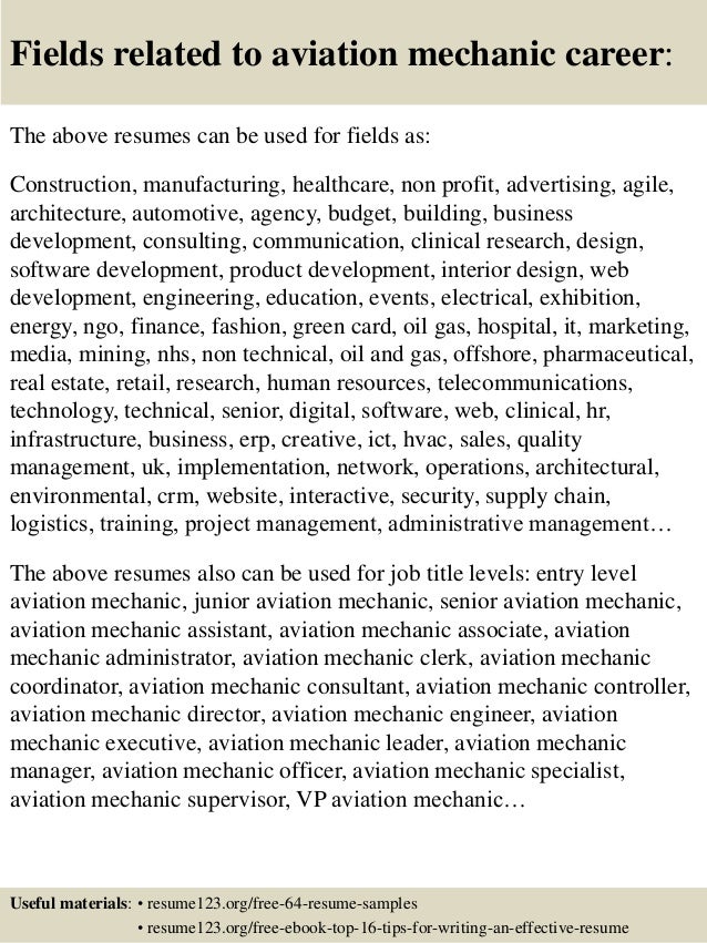 aircraft mechanic resumes