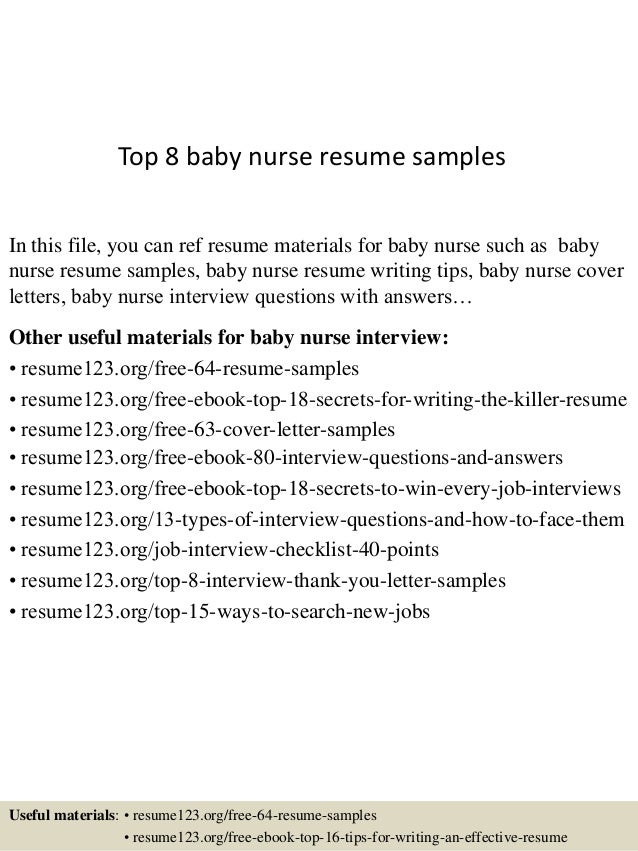 top 8 baby nurse resume samples baby nurse resumes