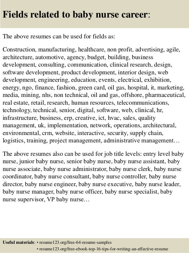 baby nurse resumes